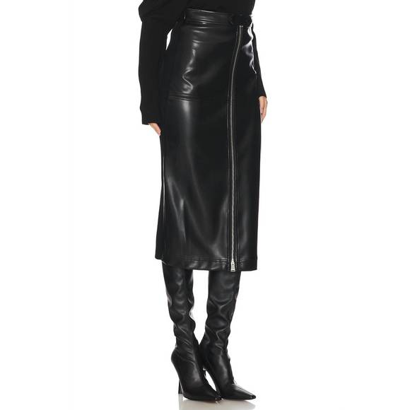 NEW SIMKHAI bianca midi skirt in black - Picture 2 of 5
